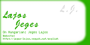 lajos jeges business card